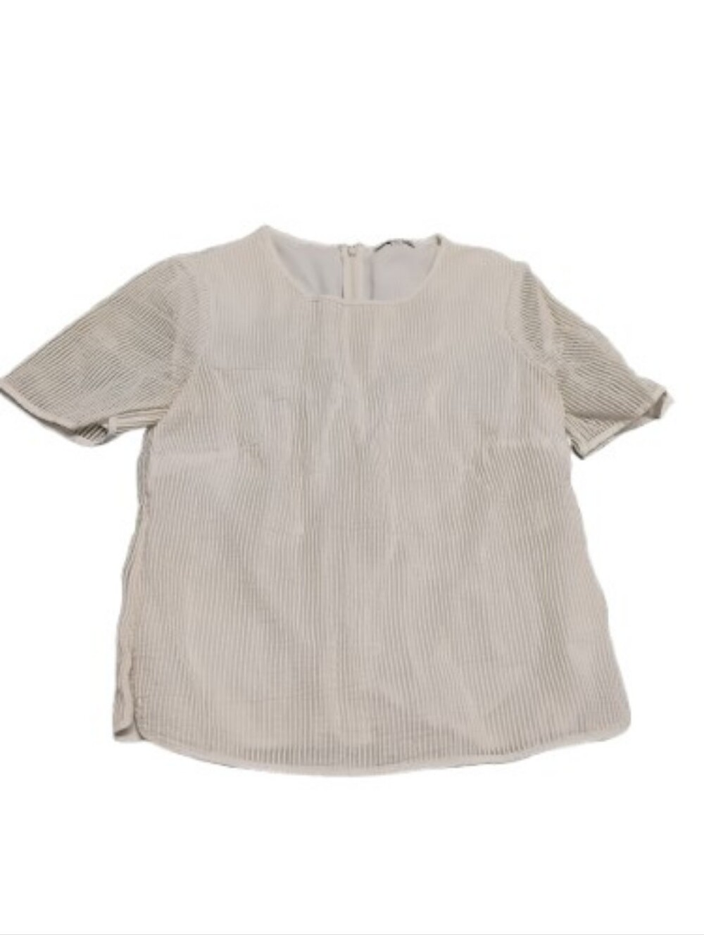 Reiss Womens Textured Short Sleeve White Blouse Top Sz 4